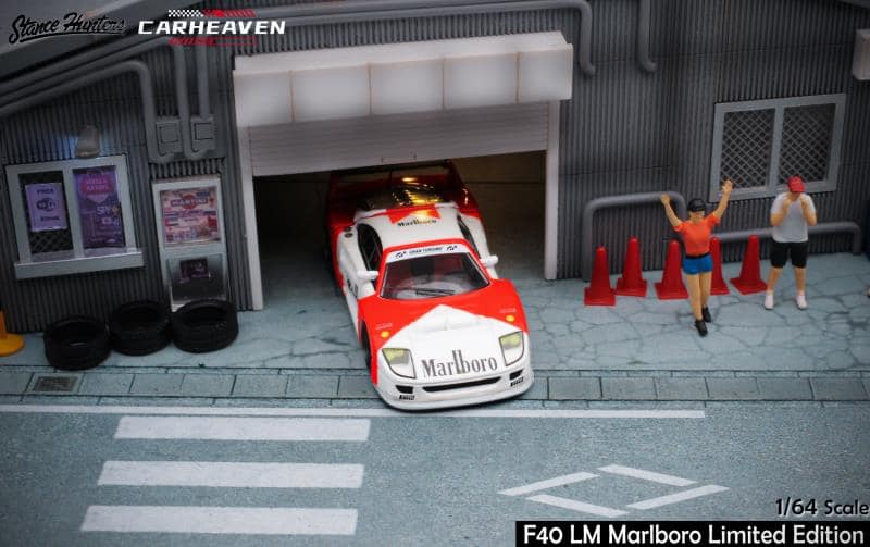 Stance Hunters SH x Car Heaven Ferrari F40 LM in Marlboro Livery