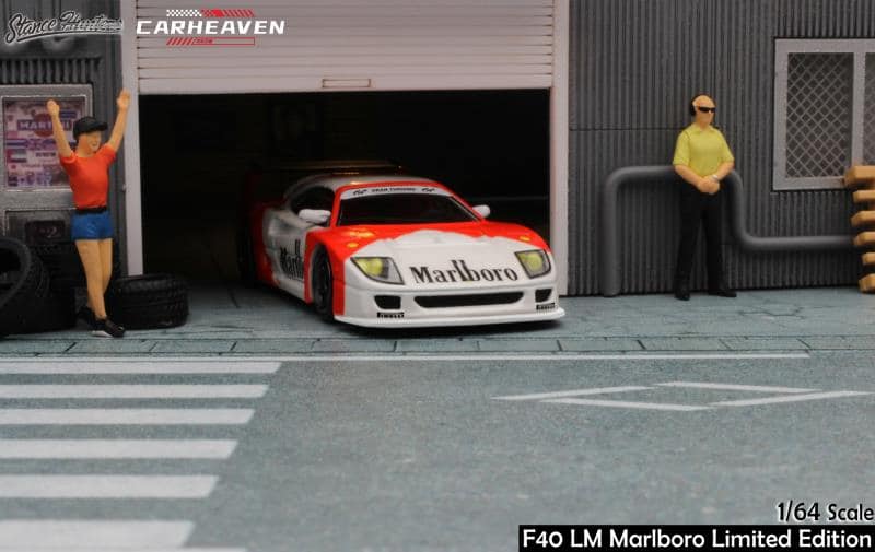 Stance Hunters SH x Car Heaven Ferrari F40 LM in Marlboro Livery