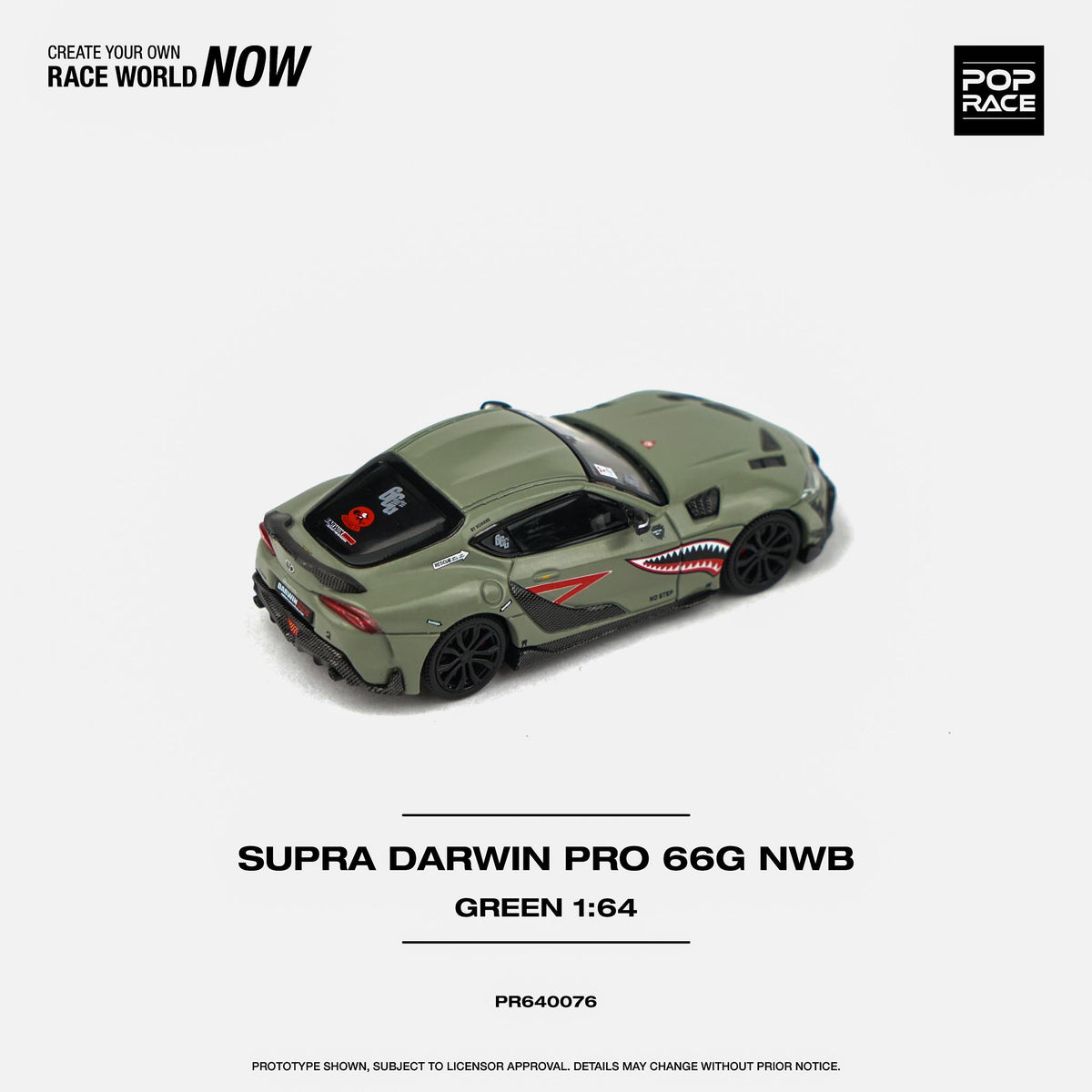 Pop Race 1:64 Toyota GR Supra DarwinPro 66G NWB in Green