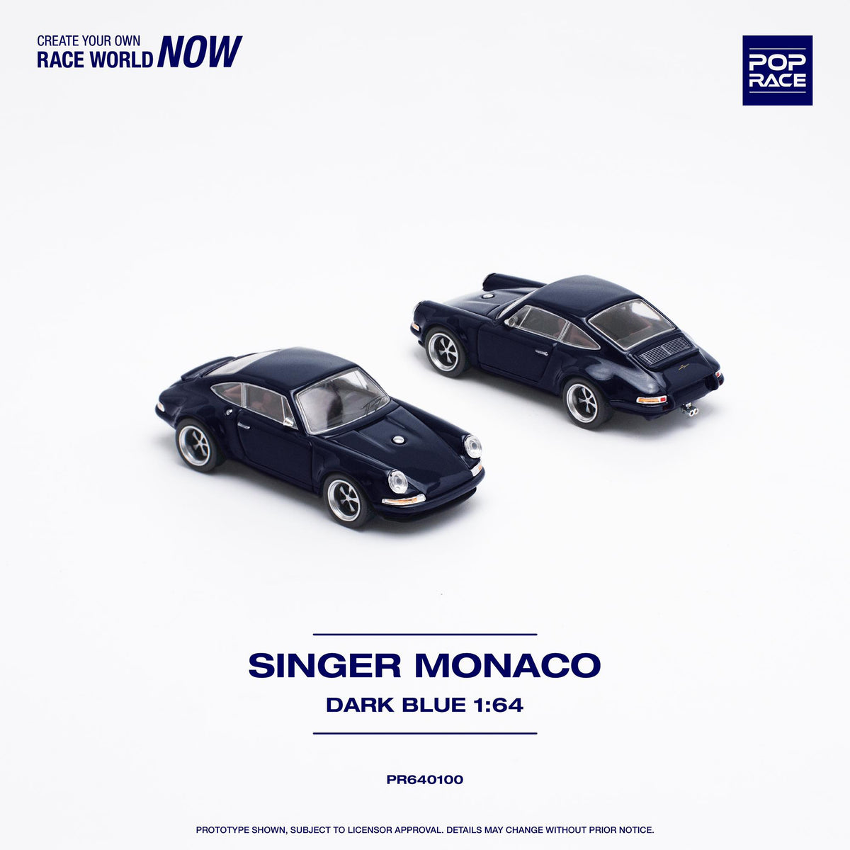 Pop Race 1/64 Porsche Singer Monaco in Midnight Blue