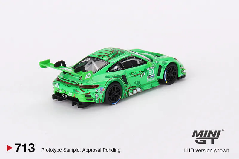 Mini-GT Porsche 911 GT3 R #80 GTD AO Racing Rexy 2023 IMSA Sebring 12 Hrs#713