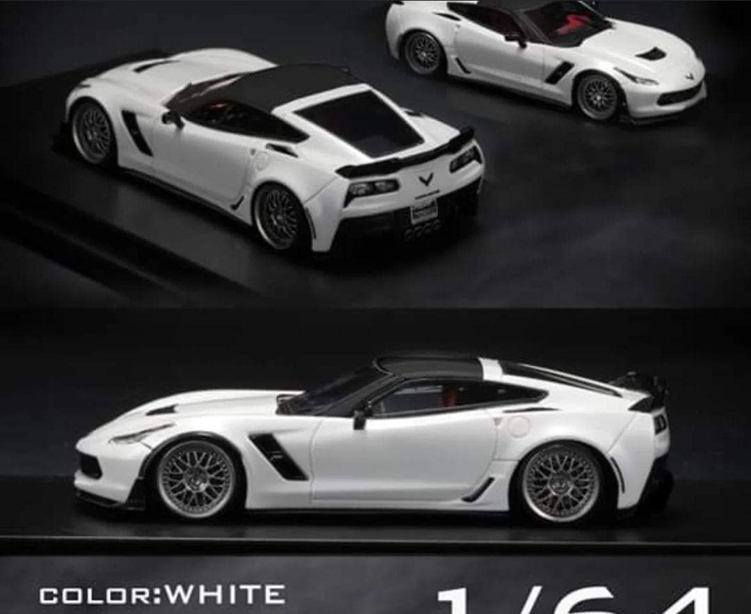 YM Model Chevrolet Corvette C7 bagged In White