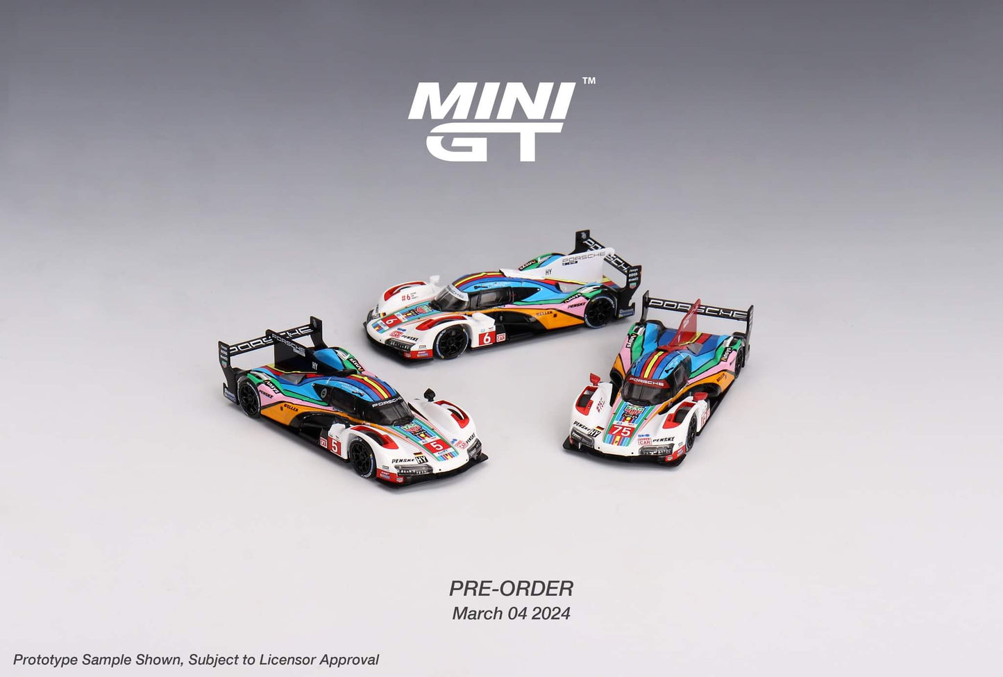 Mini-GT Porsche 963 Porsche Penske Motorsport 2023 24 Hrs. of Le Mans 3 Cars Set Limited Edition 3000 Sets