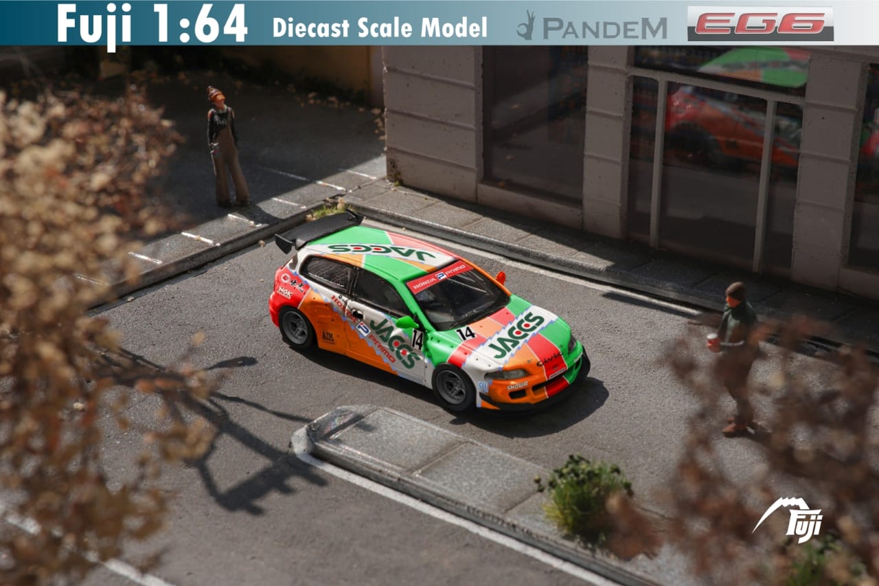 Fuji 1/64 Pandem Civic EG6 Rocket Bunny in JACCS Livery #14