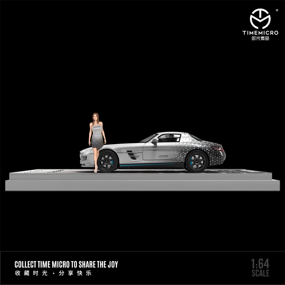 TimeMicro Mercedes-Benz SLS in Silver with Stars Livery