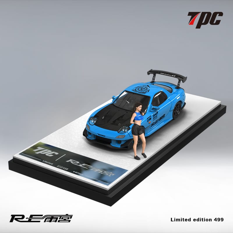 TPC 1/64 Mazda RX7 in Blue with Carbon Hood