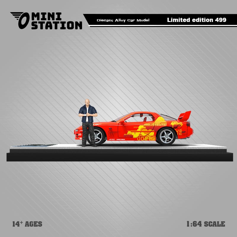 Mini Station 1/64 Mazda RX-7 in Orange Fast & Furious Livery