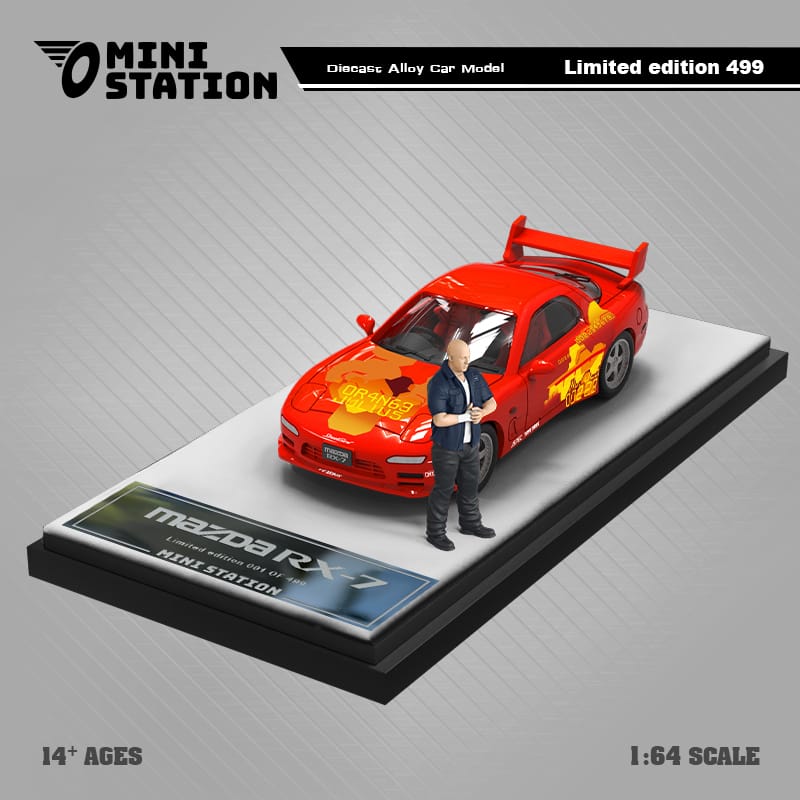 Mini Station 1/64 Mazda RX-7 in Orange Fast & Furious Livery