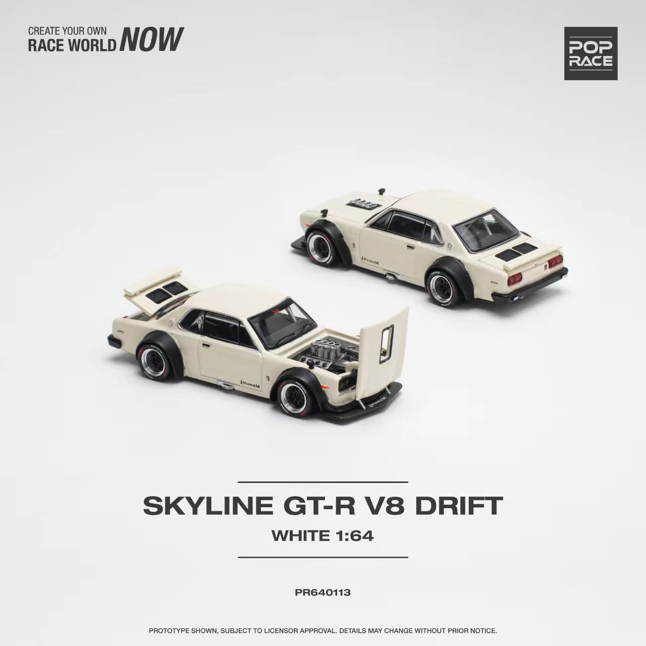 Pop Race Nissan Skyline GT-R V8 Drift in White
