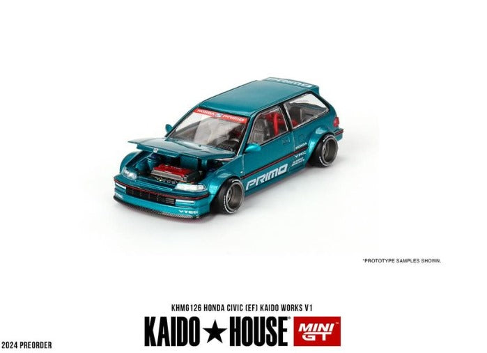 Kaido House x Mini GT 1:64 Honda Civic (EF) Kaido Works V1 – Tahitian Green