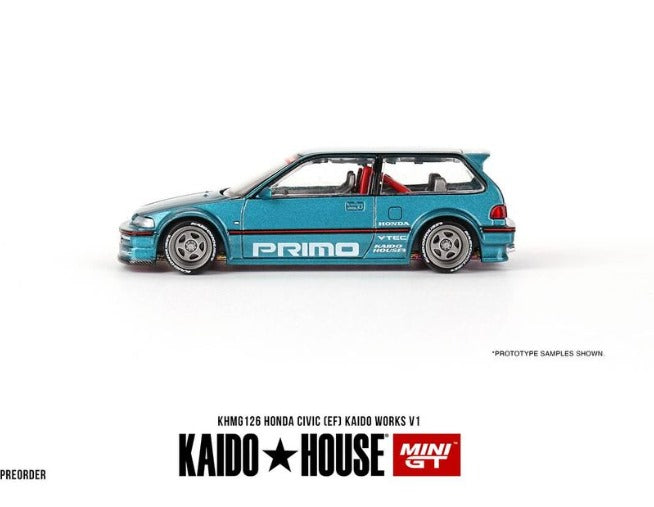 Kaido House x Mini GT 1:64 Honda Civic (EF) Kaido Works V1 – Tahitian Green