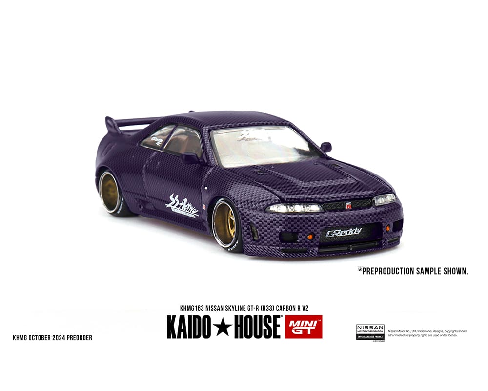 Kaido House x Mini GT 1:64 Nissan Skyline GT-R (R33) Active Carbon R V2 – Purple Carbon