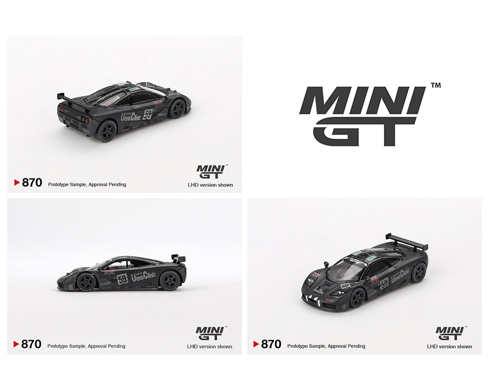 Mini GT 1:64 McLaren F1 GTR #59 1995 Le Mans 24Hr Winner – Post-Race Weathered Matte Black