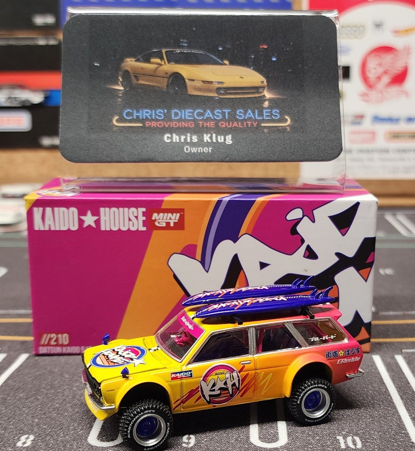 *OPENED* Kaido House x Mini GT Datsun KAIDO 510 Wagon 4×4 Kaido ISLANDS V1- Orange