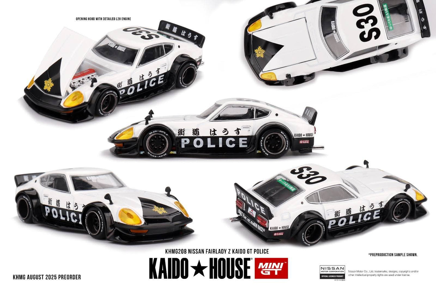 Kaido House x Mini GT 1:64 Nissan Fairlady Z Kaido GT Police