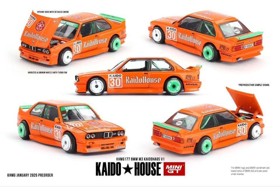 Kaido House x Mini GT 1:64 BMW M3 KAIDOHAUS V1 – Orange