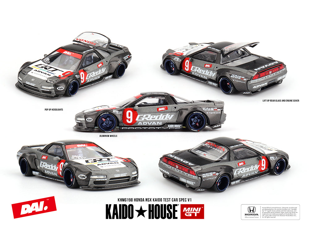 Kaido House x Mini GT 1:64 Honda NSX Kaido Test Car Spec V1 in Grey