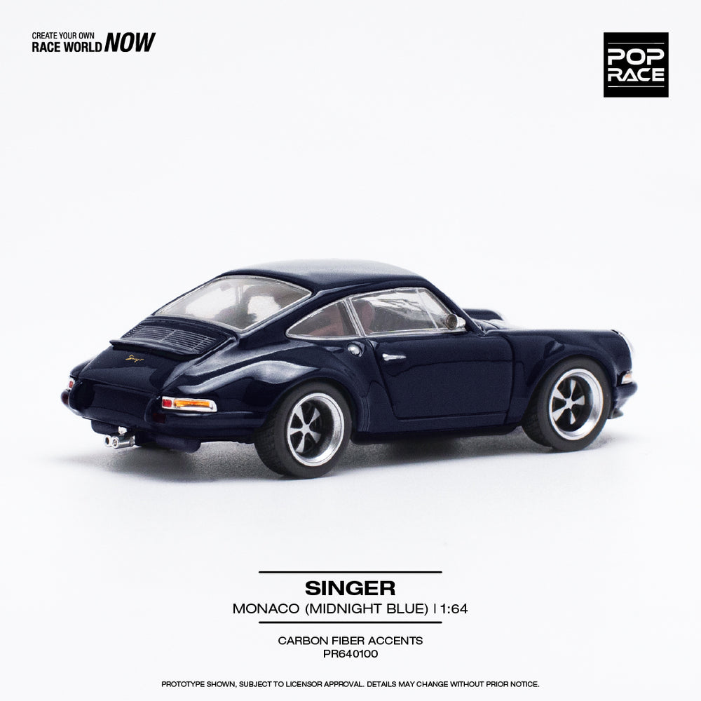 [Pre-Order] Pop Race 1/64 Porsche Singer Monaco in Midnight Blue