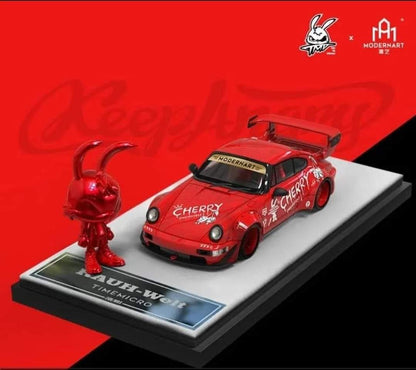 [Pre-Order] ModernArt + TMD Porsche RWB 993 Cherry Livery in Red with Angry Rabbit