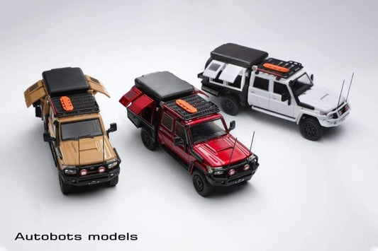 AutoBots Models Toyota Land Cruiser LC79 in Red / Sand / White
