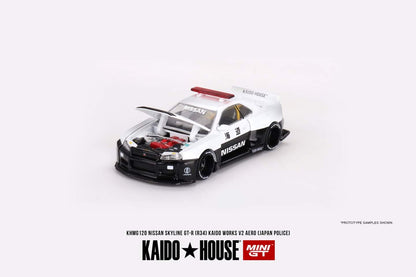 [Pre-Order] Kaido House x Mini GT 1:64 Nissan Skyline GT-R R34 Kaido Works (V2 Aero) Police