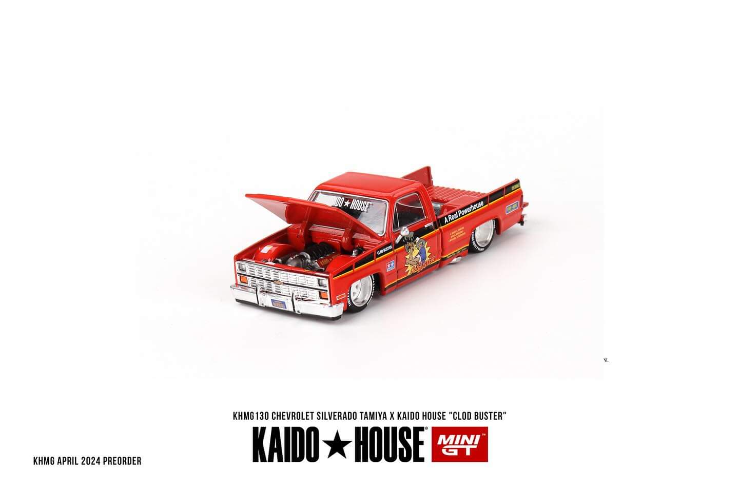 [Pre-Order] Kaido House x Mini GT 1:64 Chevrolet Silverado Tamiya x Kaido House ” CLOD BUSTER” – Orange