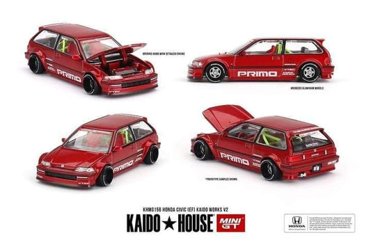 [Pre-Order] Kaido House x Mini GT 1:64 Honda Civic (EF) Kaido Works V2- M Red