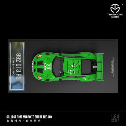 [Pre-Order] Time Micro Porsche GT3 RS Green Tyrannosaurus Livery w/ Figurine