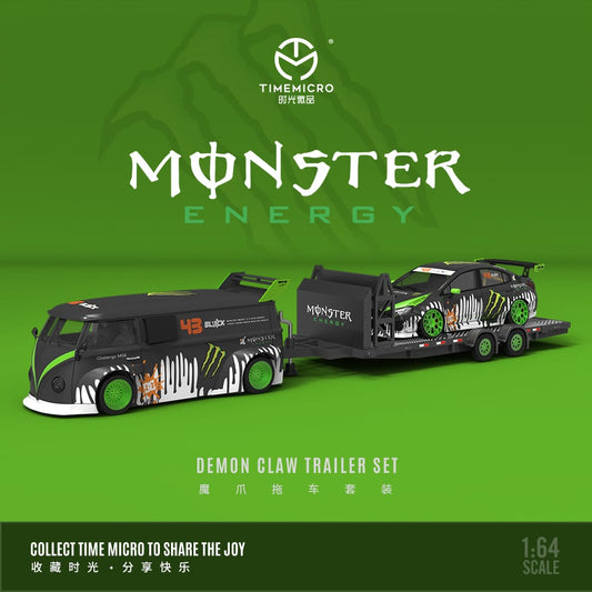 [Pre-Order] TimeMicro Volkswagen RWB T1 Bus / Subaru WRX STI / Trailer SET Monster Livery