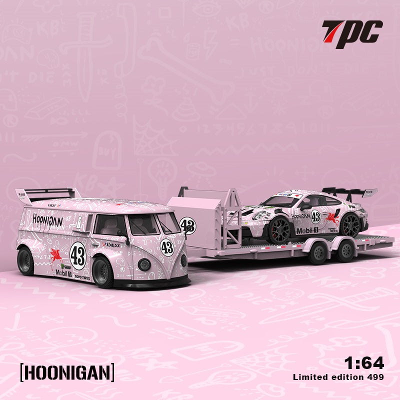 [Pre-Order] TPC Volkswagen Bus T1 VAN / Porsche 992 GT3 RS / Trailer Hoonigan Livery