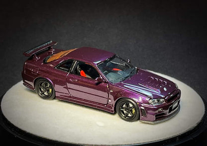 PGM x One Model Nissan R34 Z Tune Midnight Puprle Fully Opened-Diecast **Opened**