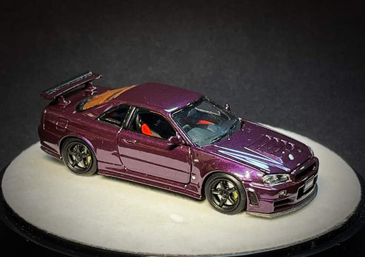 PGM x One Model Nissan R34 Z Tune Midnight Puprle Fully Opened-Diecast **Opened**