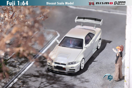 [Pre-Order] Fuji Nissan Skyline GT-R R34 Nismo Z-Tune High Wing in Pearl White