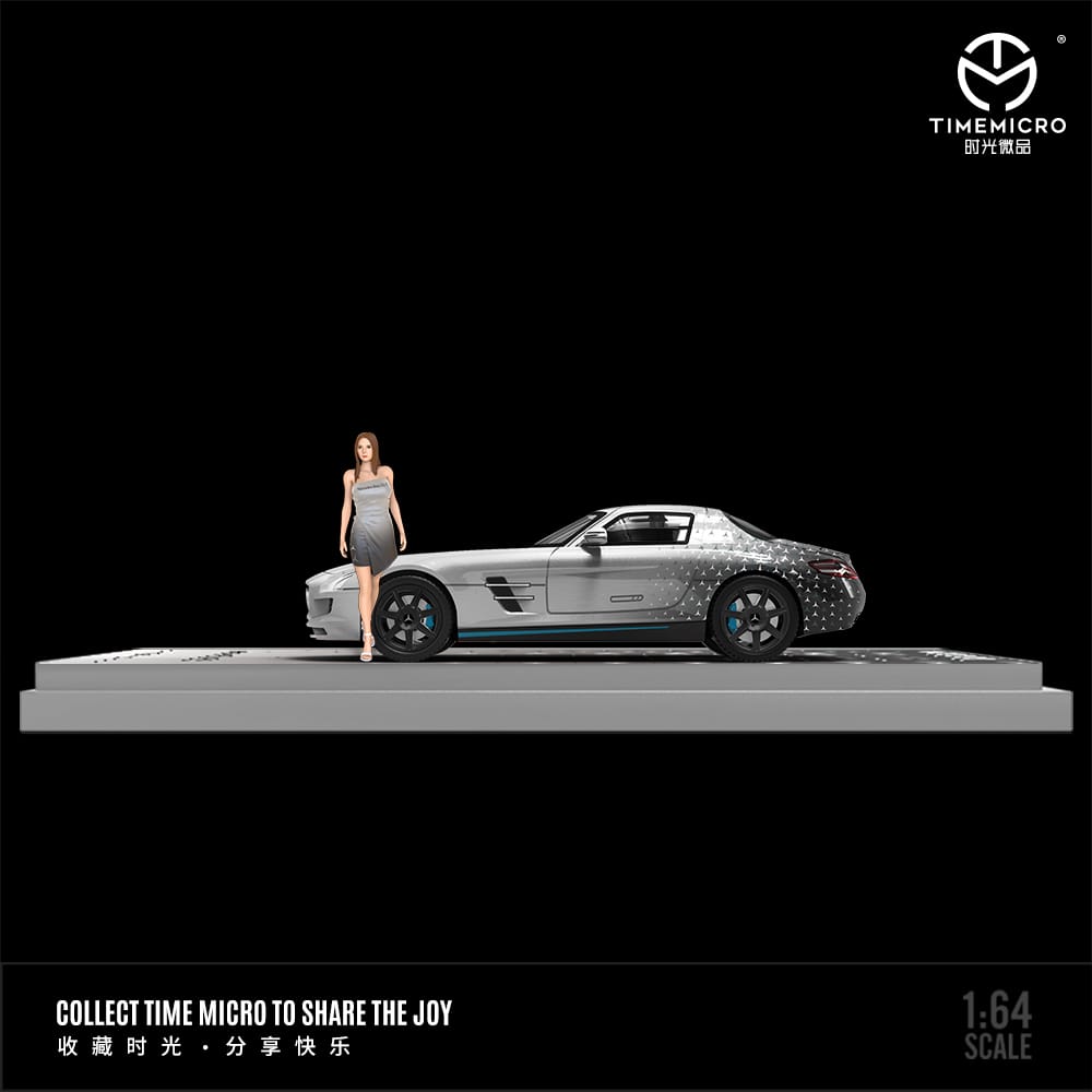 [Pre-Order] TimeMicro Mercedes-Benz SLS in Silver with Stars Livery