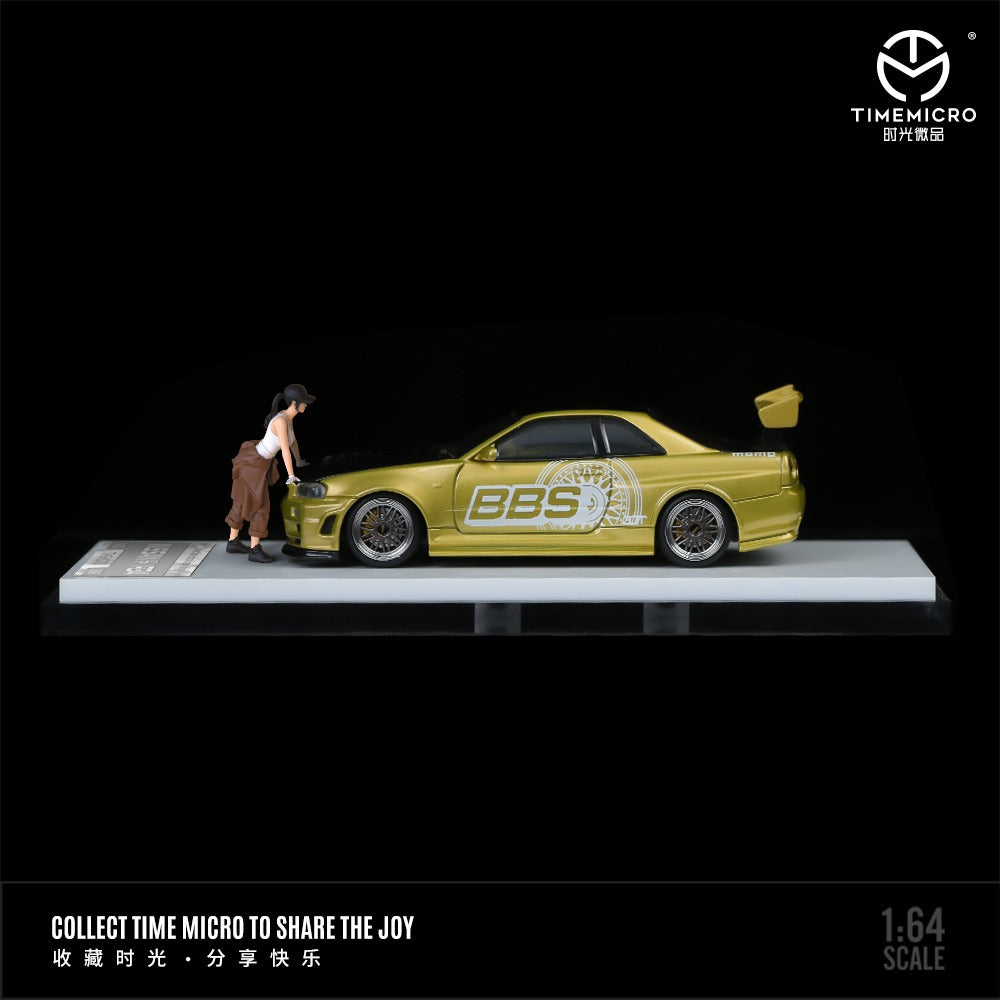 [Pre-Order] TimeMicro Nissan GTR R34 Dark Gold with BBS Livery