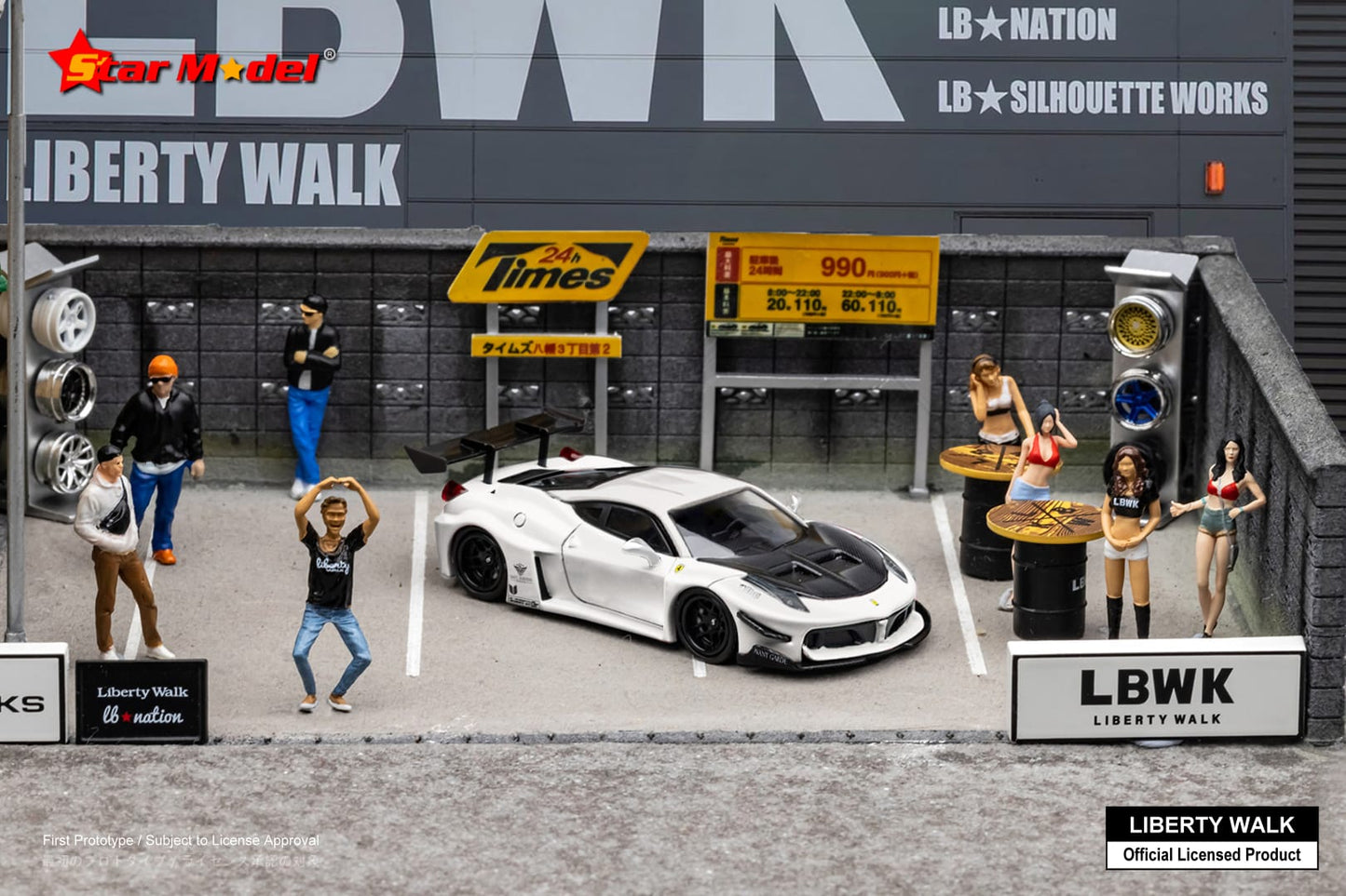 [Pre-Order] Star Model LB-Silhouette Works Ferrari 458 GT in White with Carbon Hood w/ Figurine