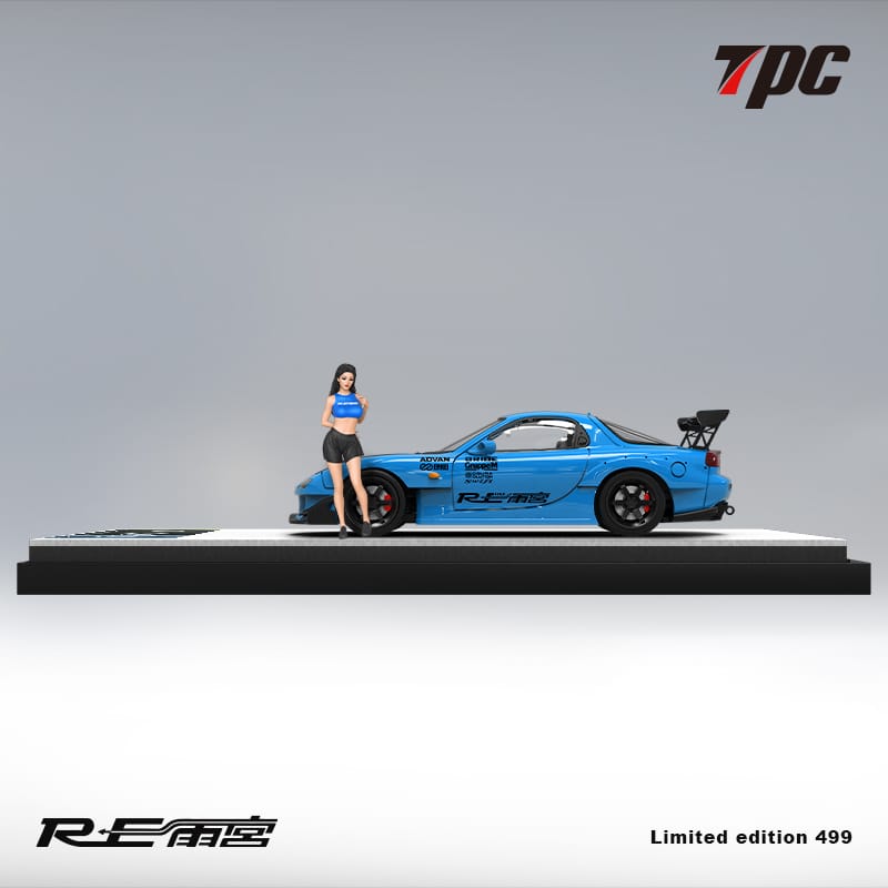 [Pre-Order] TPC 1/64 Mazda RX7 in Blue with Carbon Hood