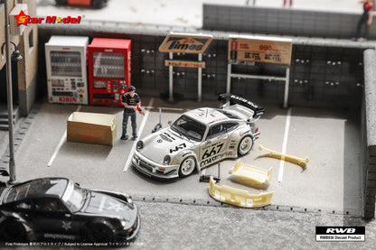 Star Model Porsche RWB 930 GT Wing in CoastCycles white #667 with Figurine