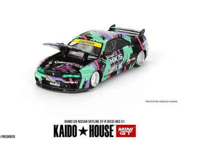 [Pre-Order] Kaido House x Mini GT 1:64 Nissan Skyline GT-R (R33) HKS V1 – Black Green