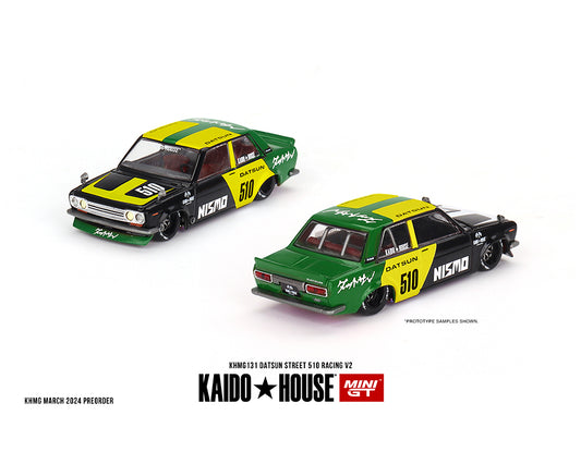 [Pre-Order] Kaido House x Mini GT 1:64 Datsun Street 510 Racing V2 – Black Yellow