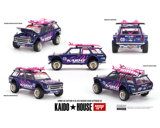 [Pre-Order] Kaido House x Mini GT 1:64 Datsun 510 4×4 Wagon Kaido Offroad V2- Purple