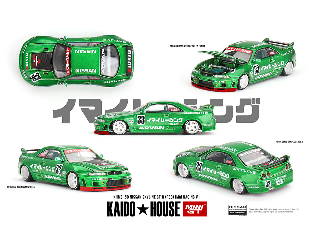 Kaido House x Mini GT 1:64 Nissan Skyline GT-R (R33) Imai Racing V1- Green