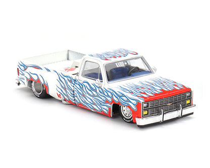 [Pre-Order] Kaido House x Mini GT 1:64 Chevrolet Silverado Dually on Fire V2 – White Flames