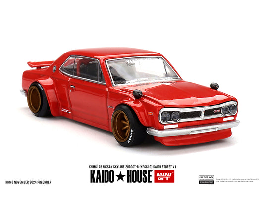 [Pre-Order] Kaido House x Mini GT 1:64 Nissan Skyline 2000GT-R (KPGC10) Kaido Street V1- Red