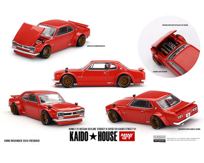 [Pre-Order] Kaido House x Mini GT 1:64 Nissan Skyline 2000GT-R (KPGC10) Kaido Street V1- Red