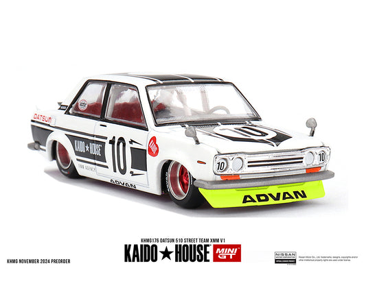 [Pre-Order] Kaido House x Mini GT 1:64 Datsun 510 Street Team XMM V1- White