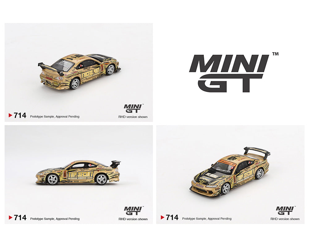 [Pre-Order] Mini GT 1:64 Nissan Silvia (S15) Top Secret D1GP- Gold #714