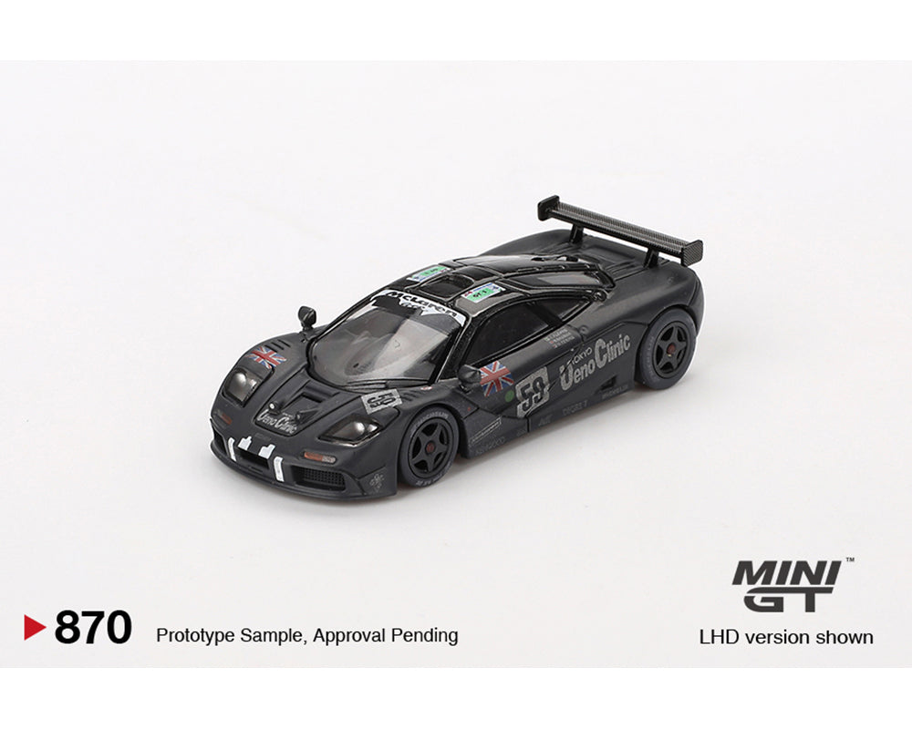 [Pre-Order] Mini GT 1:64 McLaren F1 GTR #59 1995 Le Mans 24Hr Winner – Post-Race Weathered Matte Black