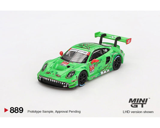 [Pre-Order] Mini GT 1:64 Porsche 911 GT3 R #77 AO Racing Rexy 2024 IMSA Daytona 24 Hrs GTD Pro 2nd Place #889