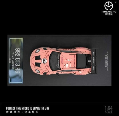 TimeMicro Porsche 992 GT3 RS w/ Figure in Pink Pig Livery
